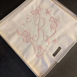 Vintage Madeira Handmade Embroidered " R" Handkerchief New